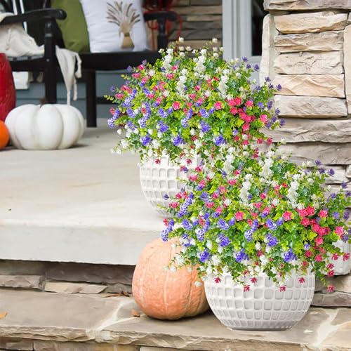 NETAP Outdoor Artificial Flowers UV Resistant, 20 Bundles Fake Realistic Floral Greenery Plants for Outside Porch, Window Boxes, Garden, Yard, Inside Home Table Decor,MixcolorC