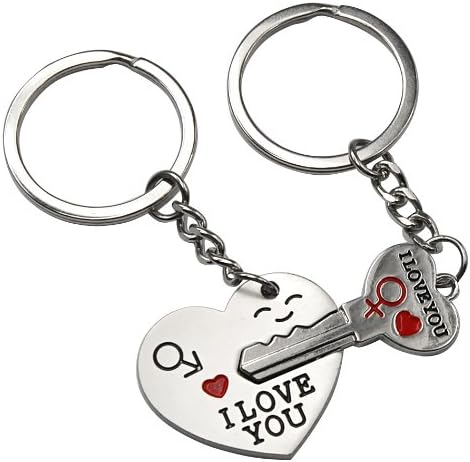 Arrow & "I Love You" Heart & Key Lovers Couple Key Chain Ring Keychain Keyring Keyfob Lover Gift