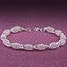 Women Jewelry 925 Silver Sterling Silver Bracelet Fashion Cuff Bangle Chain Bracelets Practical Processed (Silver D)