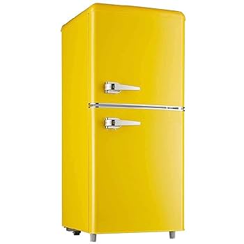 Amazon.co.jp: 自立型冷蔵庫冷蔵庫、両開きドアレトロ冷蔵庫