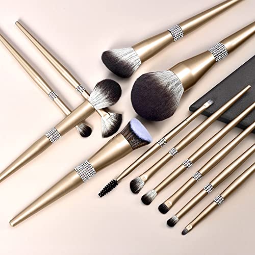 Makeup brush Makeup Brush Set 12PCS Bright Diamond-encrusted Brushes Female Cosmetic Tools - Image 8
