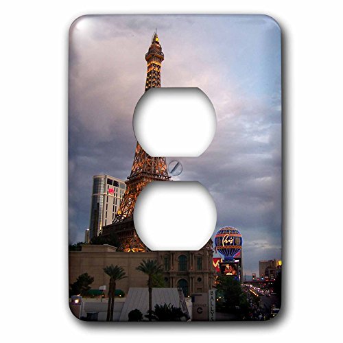 Tour Eiffel Las Vegas prise murale multicolore cache interrupteur double - 3