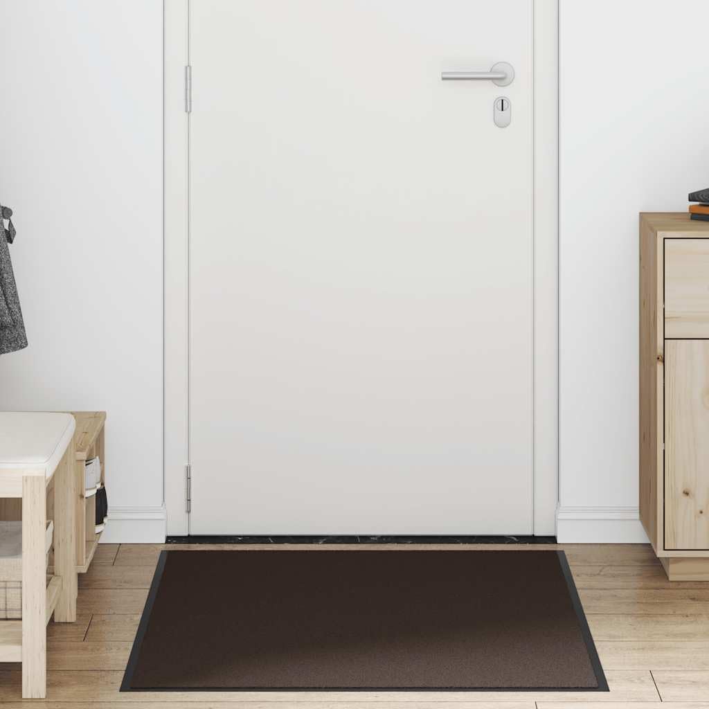 Zerbino marrone 80 x 120 cm in robusto polipropilene con pelo da 6 mm per ingresso, corridoio, terrazza coperta e ufficio
