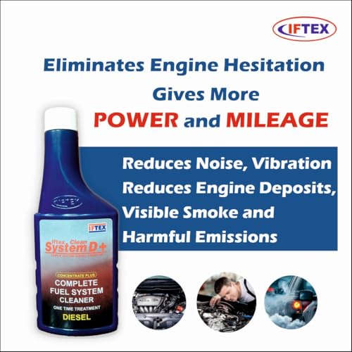 IFTEX Clean System D +, Complete Fuel System Cleaner One Time Treatment Diesel Cars (300 ml) / Cars SUV Diesel Injector Cleaner and Complete Fuel System Treatment and better combustion (300 ml)