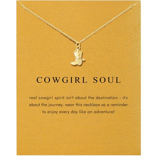 OBSUN Cowgirl Necklace for Women Western Necklace Cowboy Boot Cowgirl Jewelry for Women Western (Cowgirl Boot)