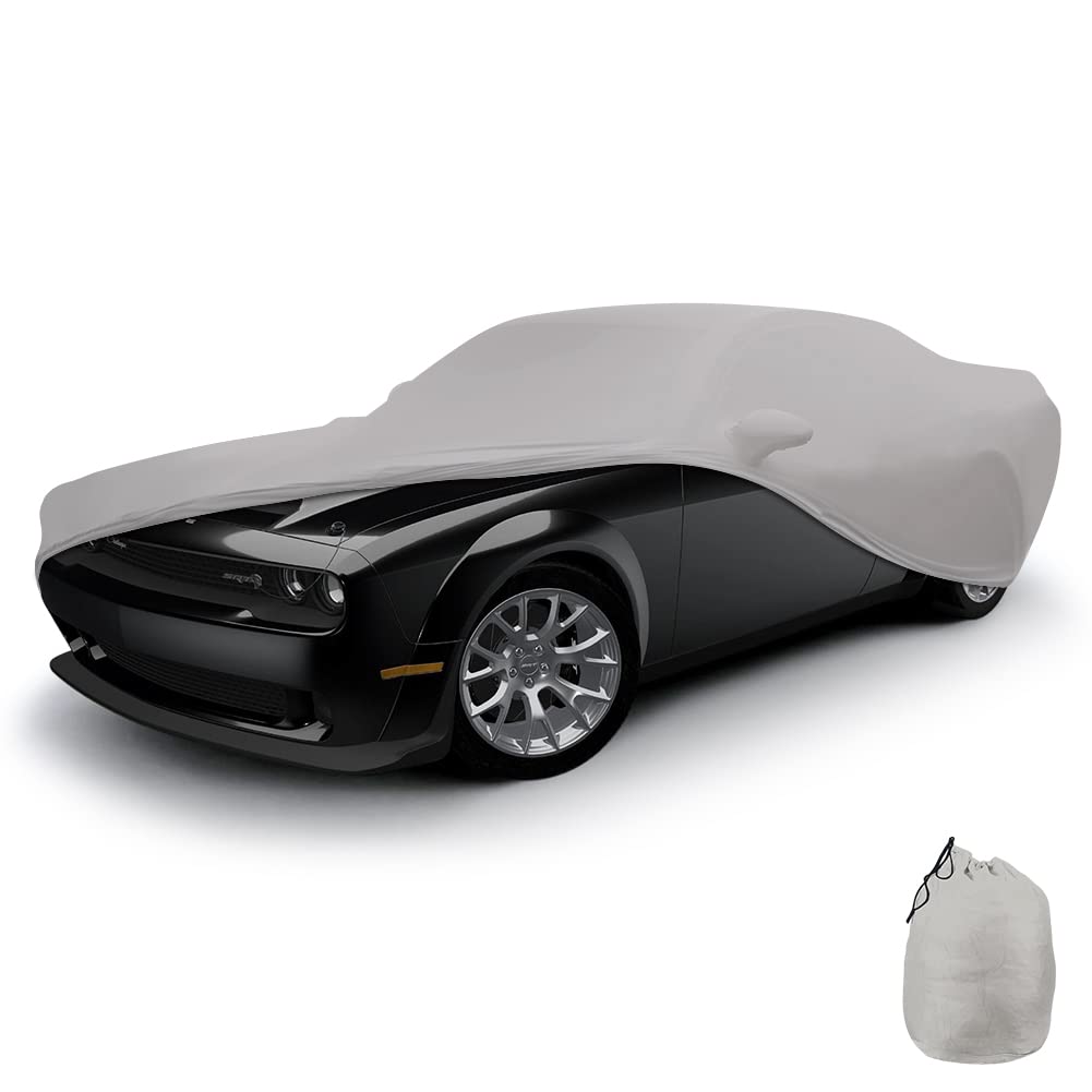 Indoor Car Cover for Dodge Challenger (2008-2022) Velvet Stretch Full Cover Protection for Automobiles for Dust-Proof, Underground Garage, Car Show