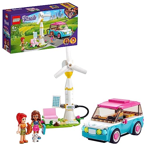 LEGO 41443 Friends Coche Eléctrico de Olivia, Juguete de Construcción para Niñas y Niños de 6 Años, Mini Muñecas, Regalo Educativo