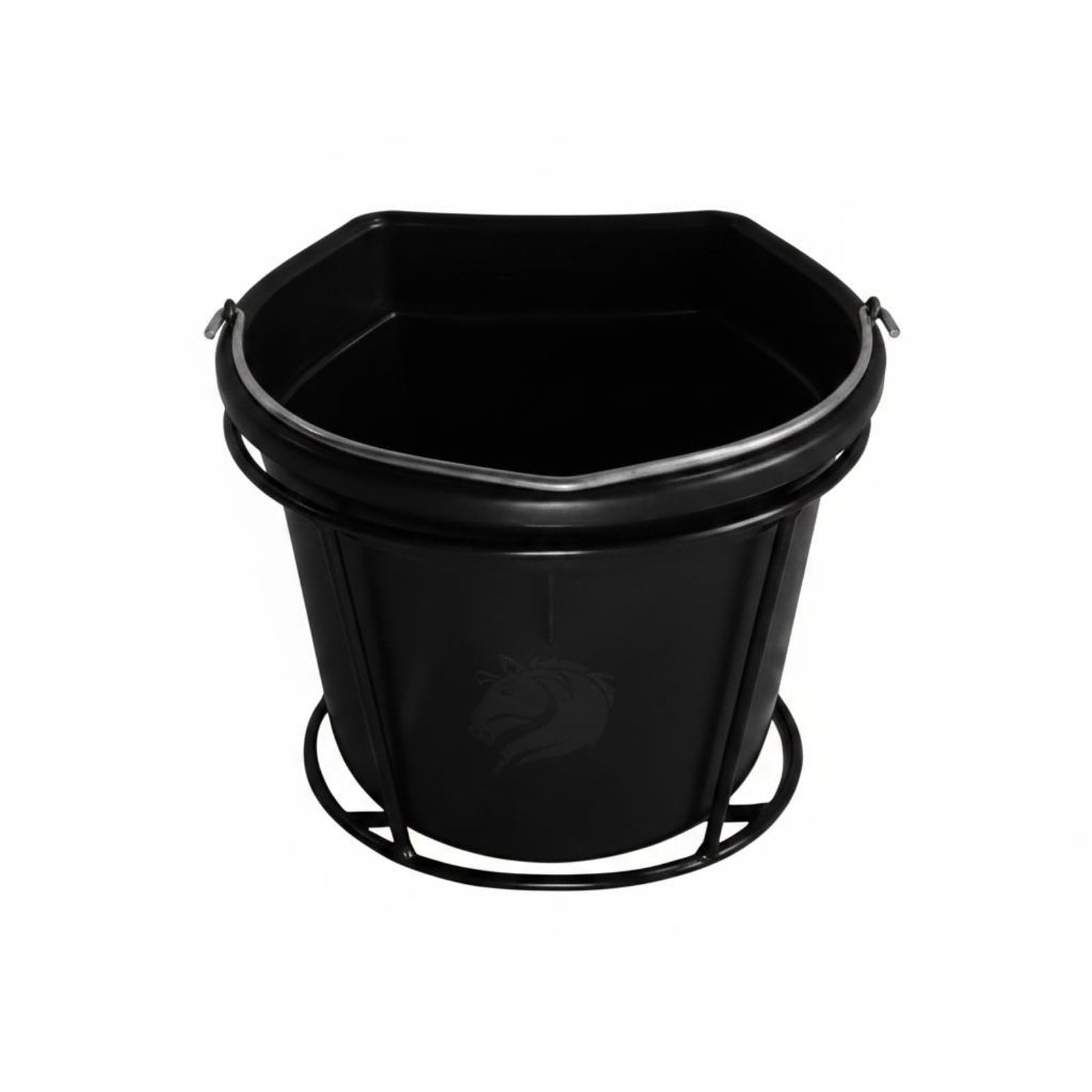 Balde Colgante Gran Capacidad Cubeta Plástica Negra Impermeable Material Ecuestre para Caballeriza