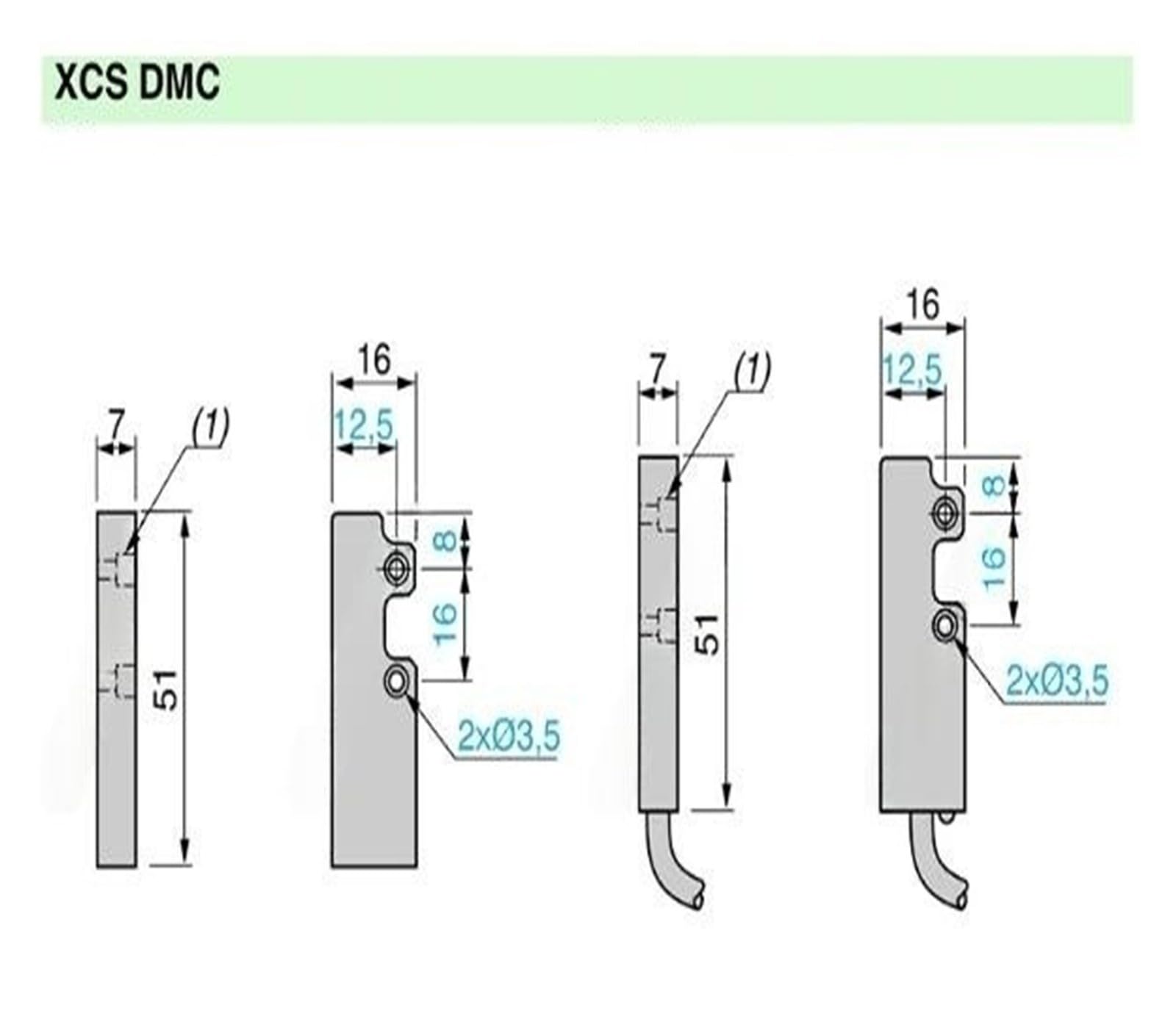 Interruptor de puerta de seguridad XCSZC5902 de un solo chip con cables