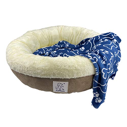 furpawz Dog Bed - Machine Washable - Soft and Cozy for Dogs and Cats (Taupe)