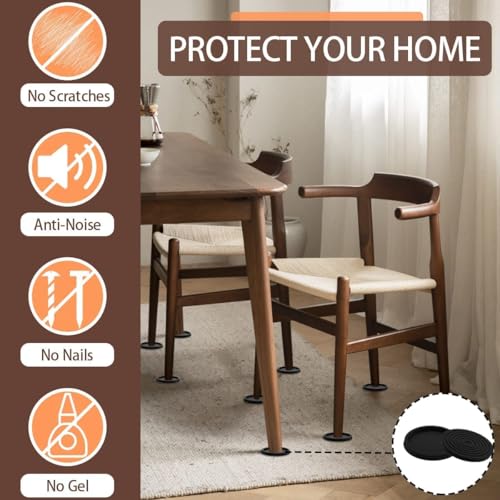 Image of DIY Crafts Self Adhesive Round Soft Silicon Furniture Protection Non Slip Anti Skid Buffer Bumper Ligt Proof Wind Proof Pest Proof Felt Furniture Pads Thicken! (25 Pieces 1 inch inch X 1 inch inch, Black)