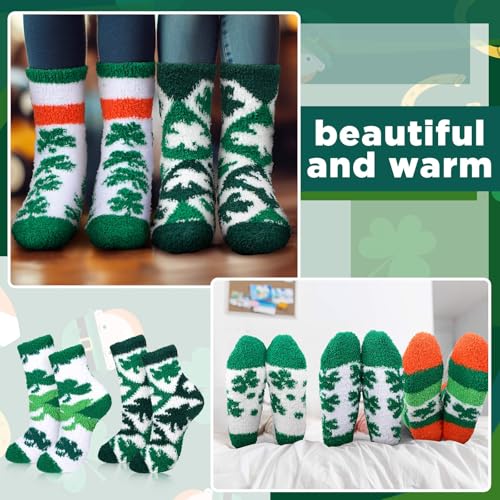 Image of Skicuff 6 Pairs Women Fuzzy Socks Bulk Slipper Warm Sleeping Crew Socks for Women Men Microfiber Soft Holiday Teacher Gifts