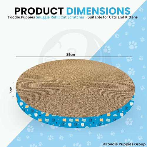Image of Foodie Puppies Oval Cat Scratcher Replacement Refill Pads - Set of 2 | Durable, Eco-Friendly Cardboard Inserts for Cat Scratcher Base | Easy to Replace | Suitable for Cats & Kittens