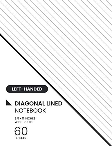 Diagonal Lined Notebook: Left-Handed Slant Ruled Paper