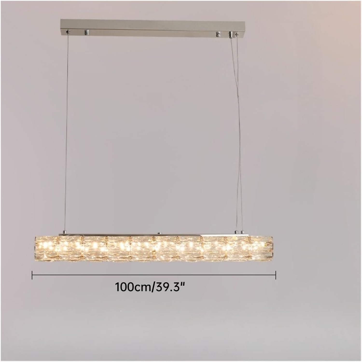 Modern LED Crystal Chandelier Living Room Dining Room Pendant Lamp Long Strip Stainless Steel Ceiling Light,for Decoration