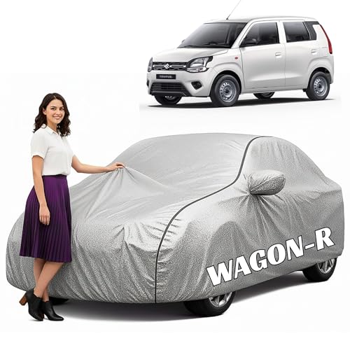 Image of 100% Waterproof Car Cover for Wagon R (All Models & Years) - Custom Fit with Mirror Pockets, Triple-Stitched, Soft Inner Lining, UV & Heat Resistant, Outdoor /Indoor Protection