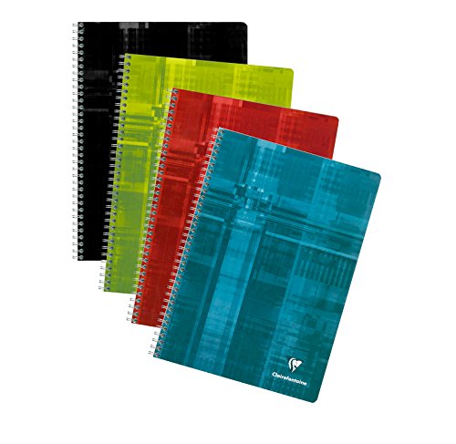 CLAIREFONTAINE Lot de 5 Cahiers reliure spirale 21x29,7 cm 224 pages petits carreaux papier 90g