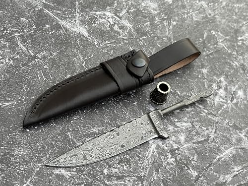 MAQSON Damast Klinge Handgeschmiedete Damast Rohling Bayerische Nicker mit Kropf und Scheide 4168
