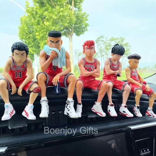 Image of BOENJOY Gifts- Slam Dunk Action Figure Toys for Car Dashboard, Study Table, Office Desk Decoration, Basketball Figurines- Gift for Fans and Collectors, Style D, 5 pcs (Size Approx 10 cm)