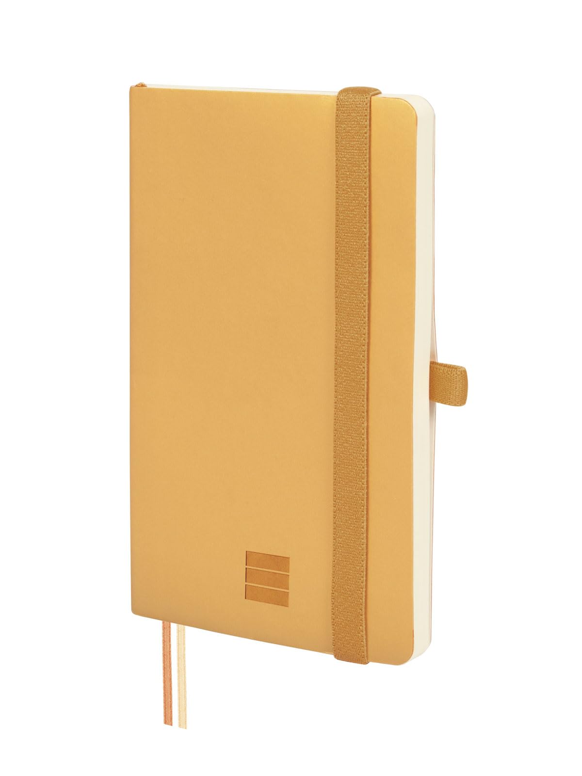 FINOCAM โ Nexo Notebook Soft Cover Plain Camel | Small Notebook with Micro-Perforated Pages | Pocket and Pen Holder | 72 Pages, Ideal for Writing and Drawing
