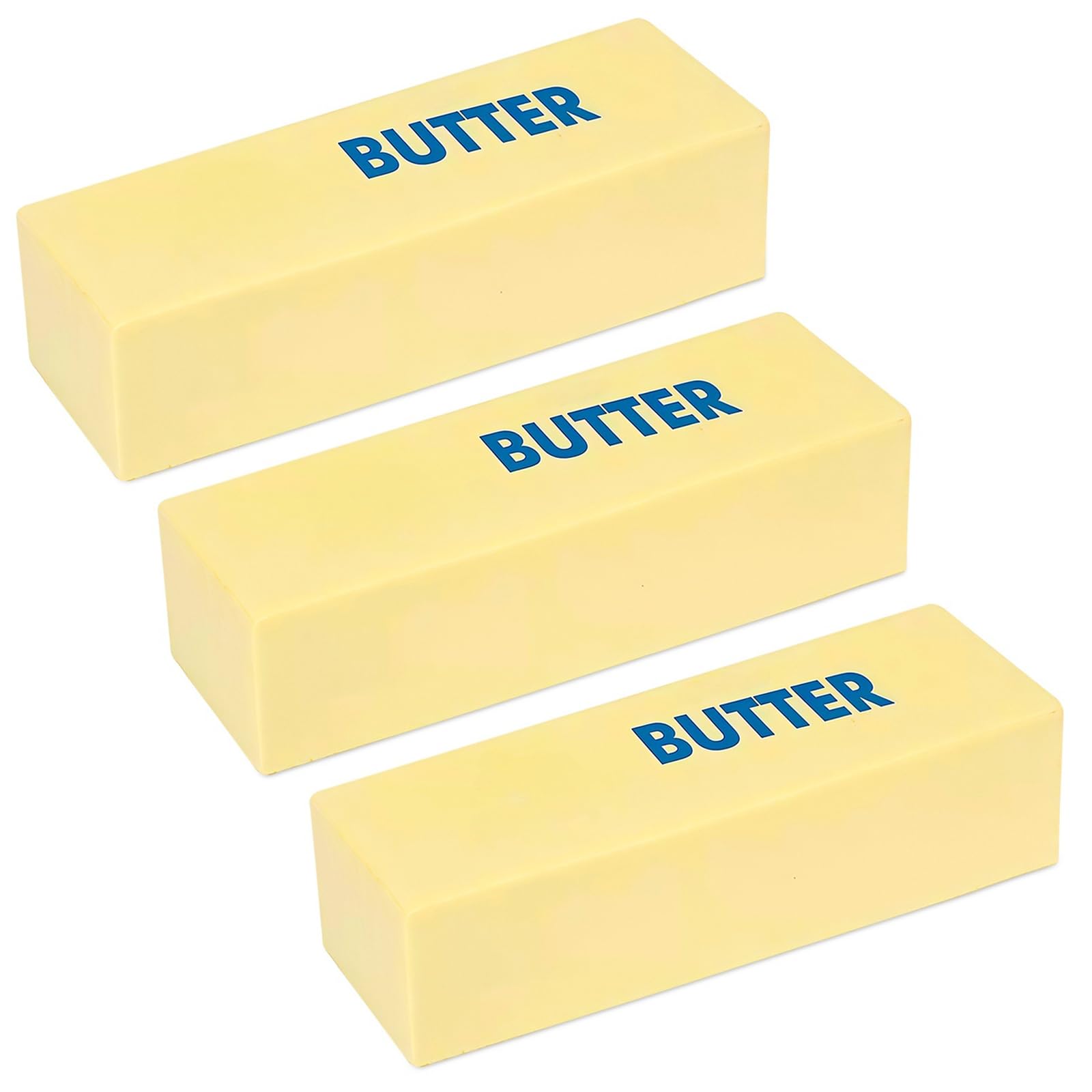 3 Pcs Butter Squishyies Fidget, Super Soft Butter-Shaped Slow Rising Squeeze, Stress Relief Anxiety Relaxation Squishies, Ideal for Birthday Gifts, Party Favors and Classroom Prizes (3, Butter)