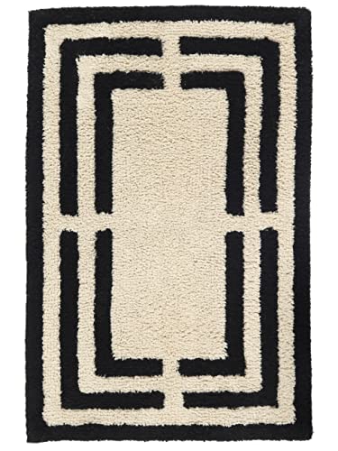 RugVista Badematte Chateau, 90 x 60 cm, Rechteckig, Mittelflor, Anti-Rutsch, Moderner Badteppich,...