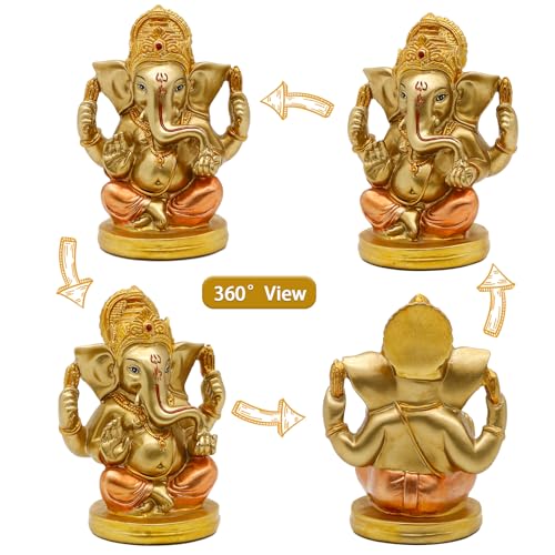 Indian God Lord Ganesha Statue, Hindu God Ganesh Idol for Car Dashboard - Image 2