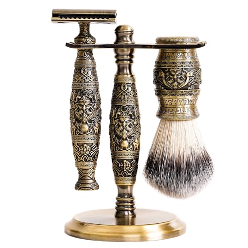 FREED Odin?Double Edge Safety Razor,The Ultimate Tool with a Unique Design,Exquisite Engravings with Natural Blue Sapphires,Perfectly engraved handle using etching techniquehandle for the Best Grip
