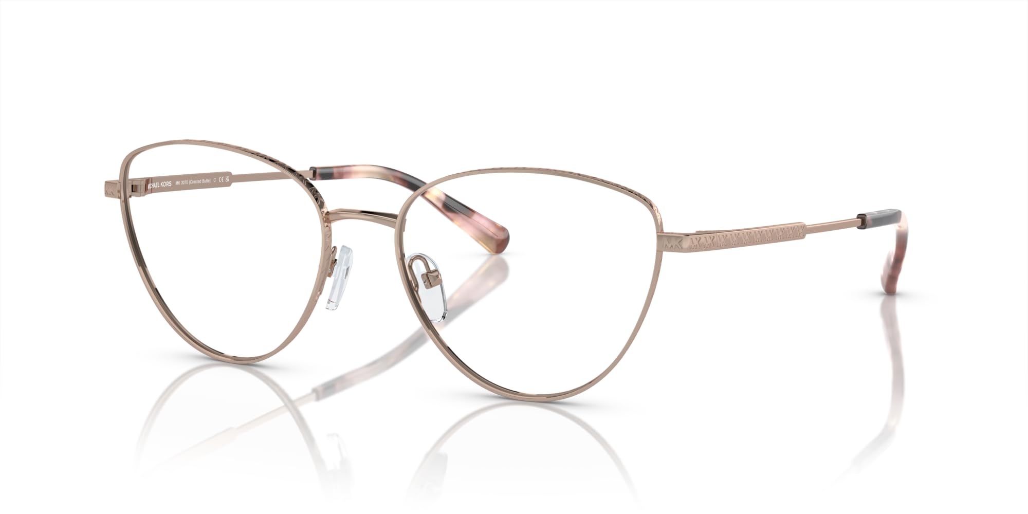 Michael Kors Okulary damskie MK3070 Crested Butte Cat Eye okulary korekcyjne oprawki, różowe złoto/soczewki demo, 55 mm, Różowe złoto/soczewka demo, 55 mm