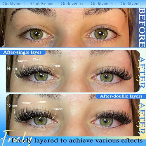 Image of Wispy Lash Clusters Natural Lashes Clusters Wispy Eyelash Clusters CD Curl Cluster Eyelash Extensions DIY Individual Lashes Invisible Band Lash Extension Fluffy Eyelashes Clusters