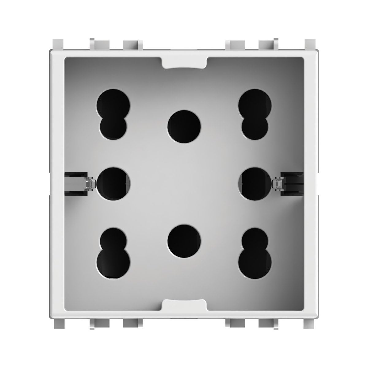 Confezione da 5 prese multistandard 10A 16A bipasso schuko, Moduli Bianchi, Compatibile Con Vimar Plana, antenna, ethernet, TV, antenna, USB, schuko, Per Placche originali e compatibili