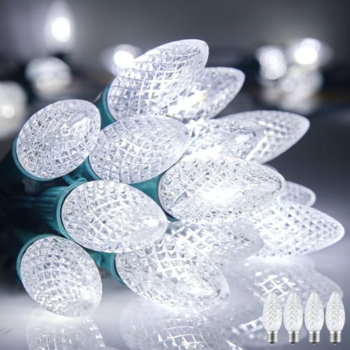 Minetom 100 Feet Commercia C9 Led Outdoor Christmas Lights, C9 Christmas String Lights with 100 Strawberry Pastics Bulbs, Connectable UL Certified for Indoor Roofline Holiday Backyard Xmas Decor Minetom 100 Feet Commercia C9 Led Outdoor Christmas Lights, C9 Christmas String Lights with 100 Strawberry Pastics Bulbs, Connectable UL Certified for Indoor Roofline Holiday Backyard Xmas Decor