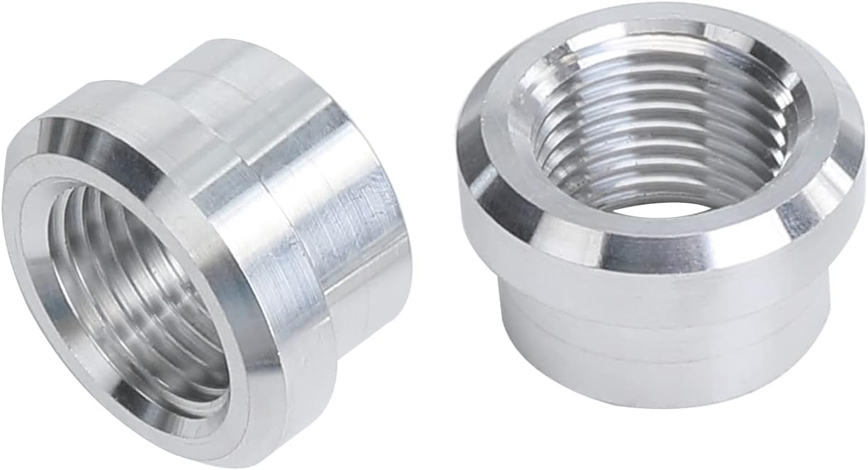 AC PERFORMANCE Aluminum 1/2 NPT Female Weld on Bung, 1/2" NPT Weldable Fuel Tank Fitting, Pack of 2