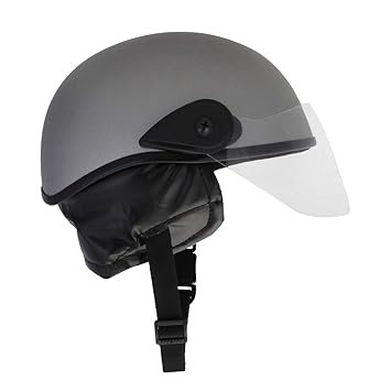 Western Era Unisex Half Helmet for Men & Women | Clear Visor | Comfort & Safety | Enhanced Design | Color - Silver Matte (Large)