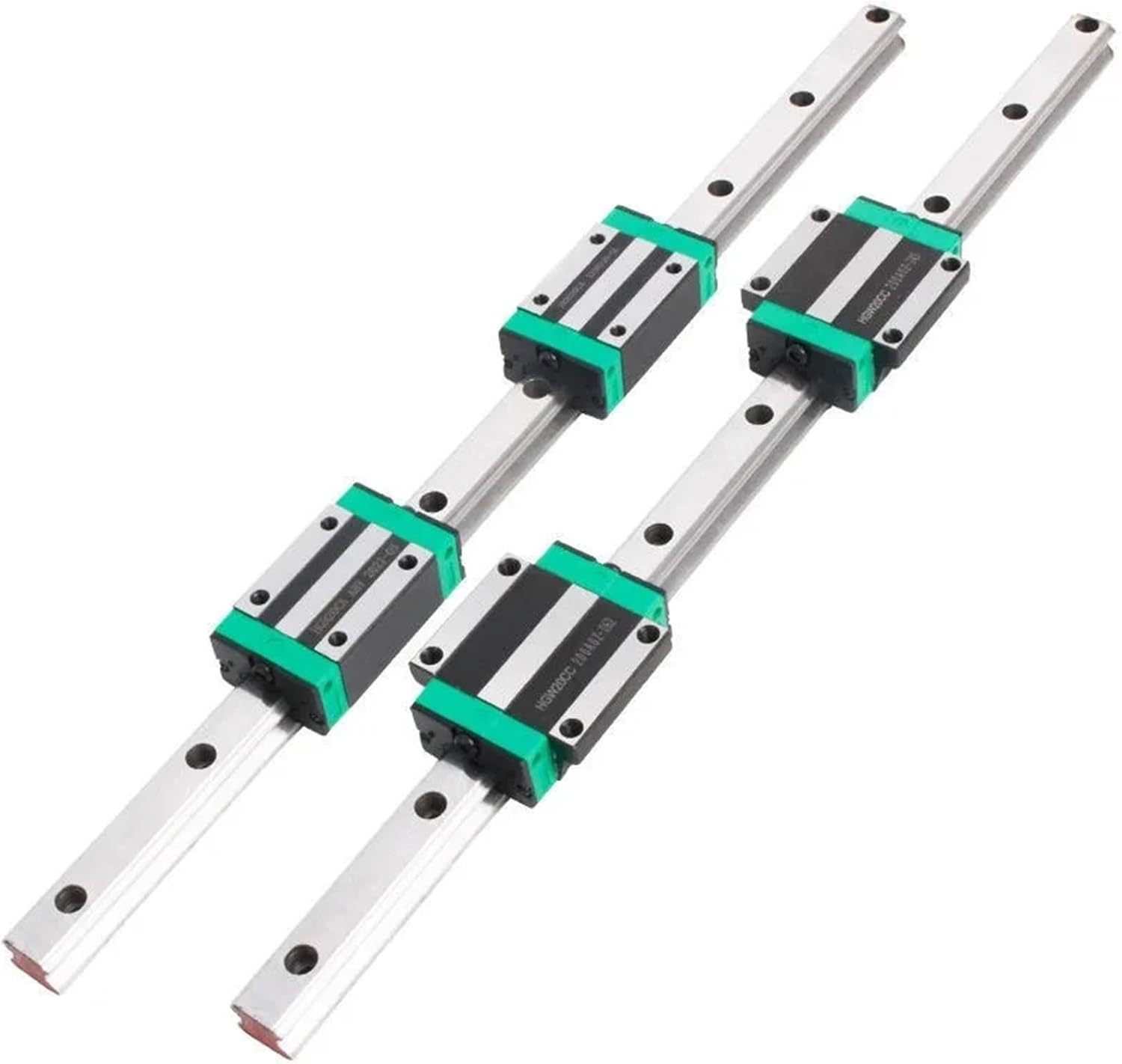 HGR25 CNC Square Guide Linear Rail 2PCS Any Length + 4PCS HGH25CA / HGW25CC Slide Block Carriage for CNC Router Engraving