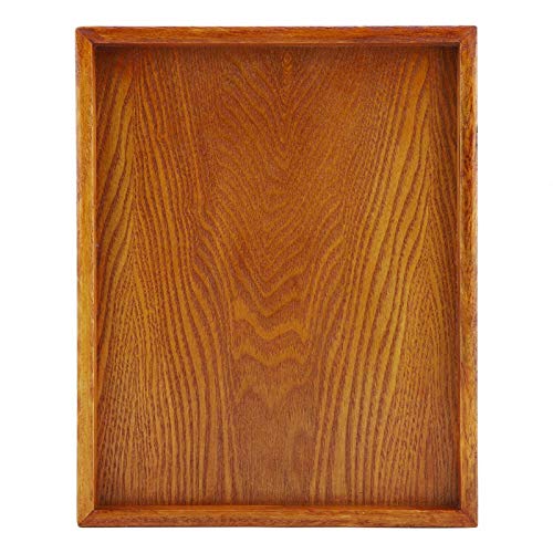 Plat en Bois, Plats et Plateaux, Plateau Repas, Plateau de Service en Bois Rectangulaire, Plateaux Déjeuner, pour présentation de Fruits, collations, Tea(30 * 24cm)