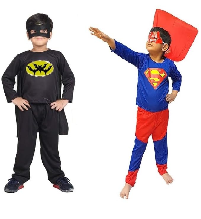 PREMOURE Hosiery Fabric Pack of 2 Superhero Costume dress For Kids Halloween Cosplay Fancy dress Outfit for Boys and Girls(7-8 Year)_K3 (B0D2HPZJ85) Amazon Price History, Amazon Price Tracker