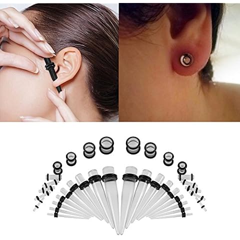 36 pares de separadores de oreja acrílicos Cover