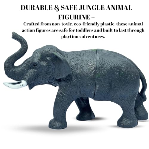Image of Forest Jungle Animals Toys for Kids 3+| 12 Pcs Big Size Janwar Realistic Zoo Animals Action Figurine Playset for Boys and Girls Birthday Gift for Children Educational & Attractive Decor Items