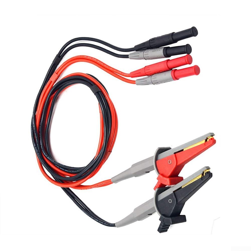 Kelvin Clip Test, 4 mm Bananenstecker, Silikondraht, für Batterie-Innenwiderstand, LCR-Messung, Multimeter, Klemme