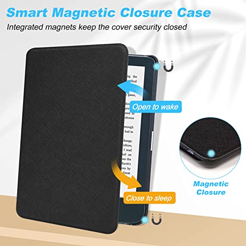 Image of DMLuna Case for Kobo Clara BW (Model N365) / Clara Colour (Model N367) / Clara 2E 6 inch, Ultra Slim Lightweight Folio Premium PU Leather Protective Cover with Auto Sleep /Wake Function, Black