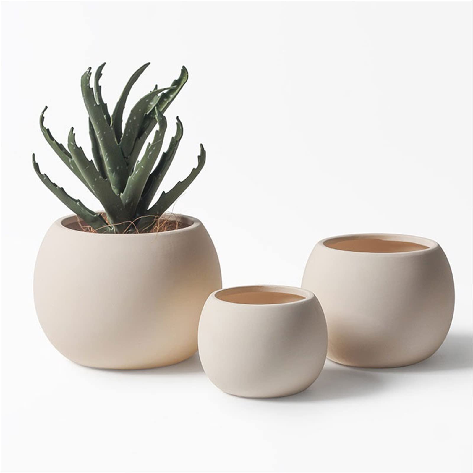 Doniczka do sadzenia, pojemnik na rośliny, prosta okrągła ceramiczna doniczka na kwiaty, doniczka na sukulenty, oddychająca, szorstka ceramika z tacką, oddychający otwór drenażowy, doniczka do