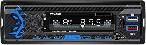 Radio de coche de un solo DIN, sistema estéreo de coche de 7 pulgadas con radio FM, control de voz AI, reproductor USB, AUX, Mp3 para automóvil,