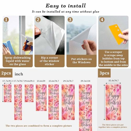 Window Privacy Film Frosted LBCASA 17.7x78.7 in Rojo miniatura 6