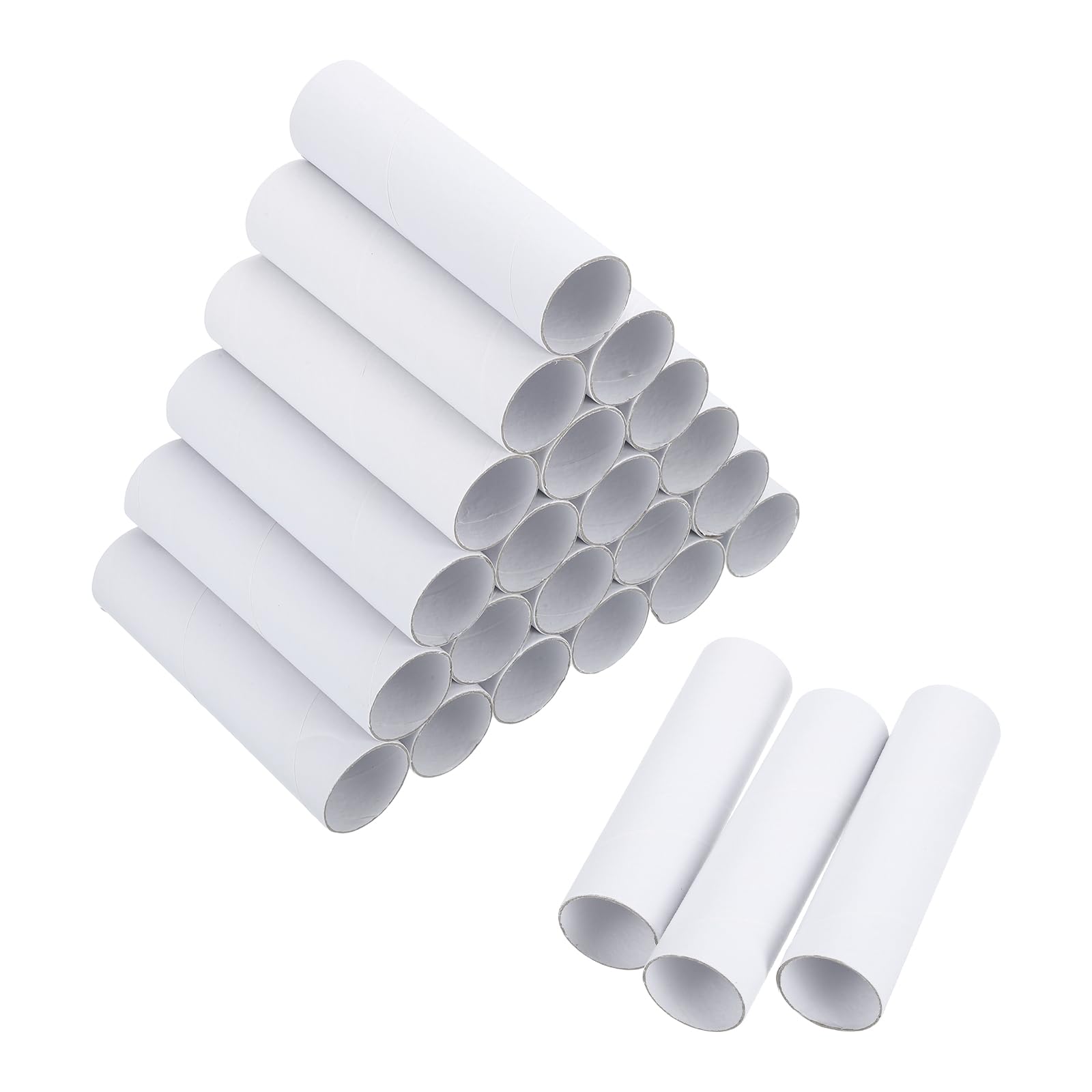 Tube en carton ondulé blanc 15x4 cm sourcing map pour loisirs créatifs x24