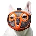 JYHY Short Snout Dog Muzzles- Adjustable Breathable Mesh Bulldog Muzzle for Biting Chewing Barking Training Dog Mask,Orange(Eyehole) M