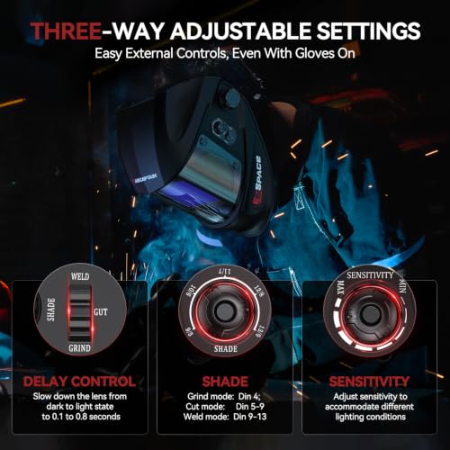 ARCCAPTAIN Welding Hood, 180° Panoramic View Auto Darkening Welding Helmet - image 7