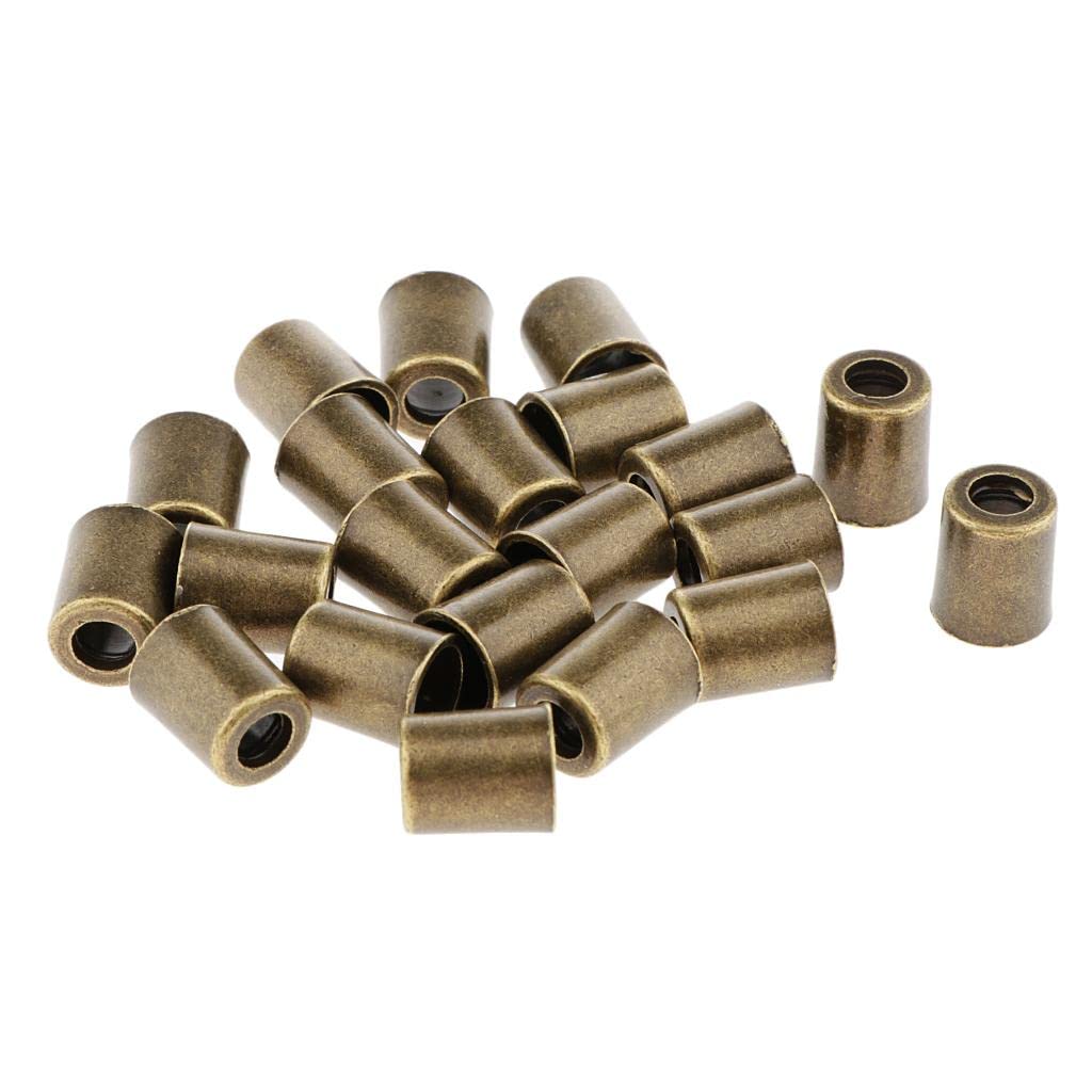 chiwanji Bell Shape Lanyard Tent Clothing Locks Cord End Locks String Stopper 20pcs, Bronze, 10x6mm