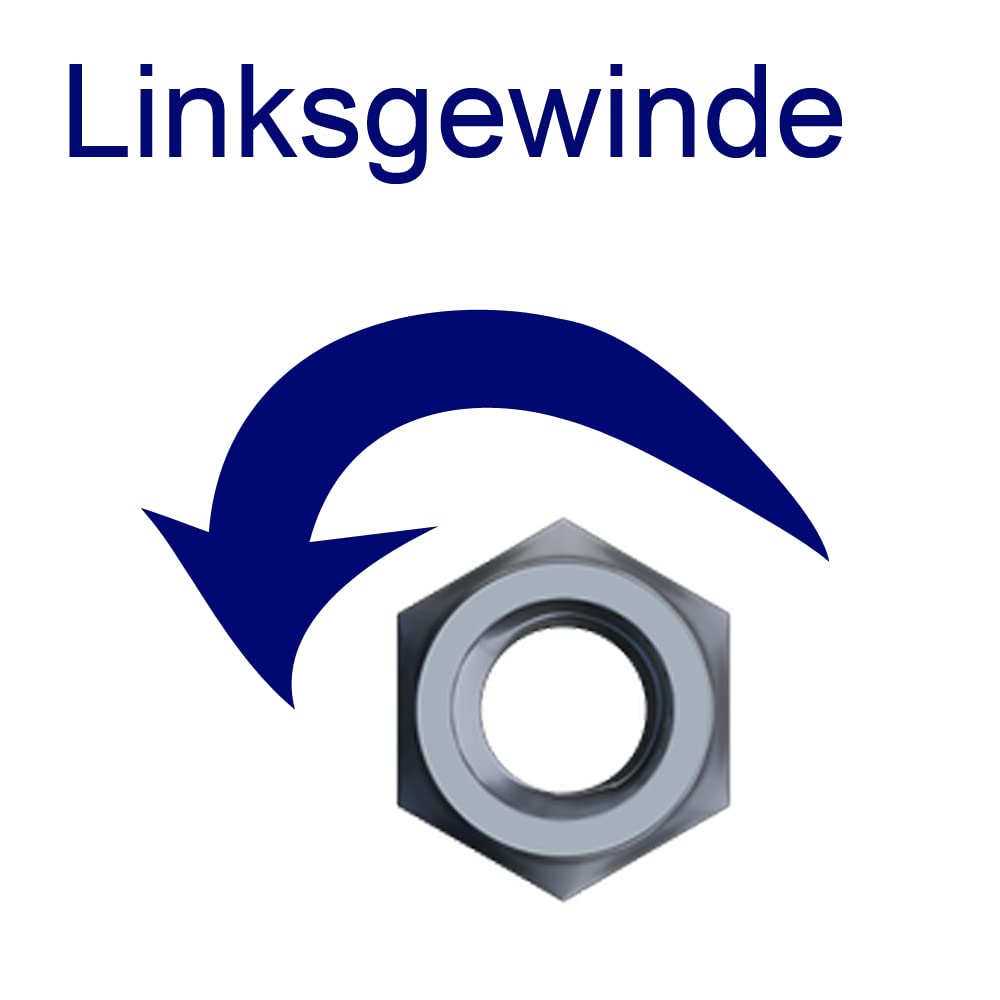 Muttern mit Linksgewinde, DIN 934, Edelstahl V2A - Sechskantmutter LINKS (M24, 25)
