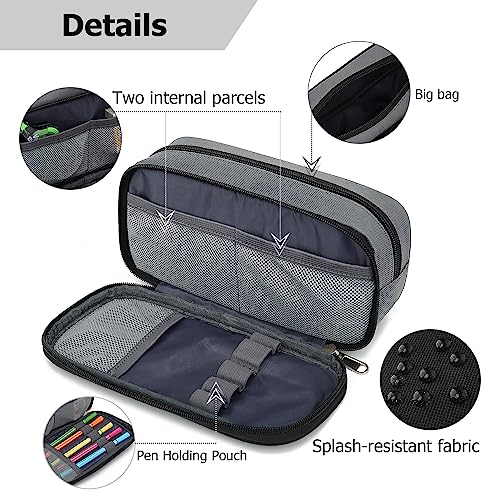 Image of Mountain guest Large Capacity Pencil Case Multi-Slot Pencil Pouch Durable Pencil Box Portable Office Pen Bag with Zipper